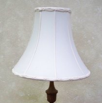 Lamp with wooden base