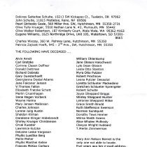 Hutchinson High School Class of 1945 Reunion roster