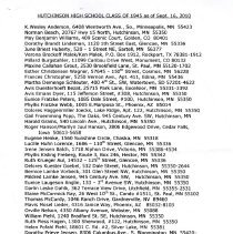 Hutchinson Class of 1945 Reunion roster
