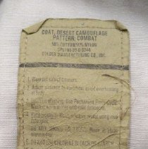 U. S. Army uniform coat label
