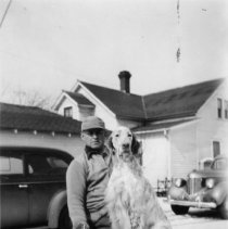 George Jacobi with Tommy the dog