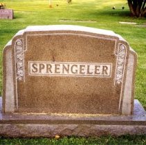 Sprengeler headstone-Oakland Cemetery, Hutchinson