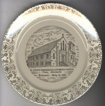 Commemorative plate: St. John's Ev. Lutheran Church, Plato, MN