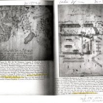 1862 Indian War & Hutchinson, MN Stockade sketches in book