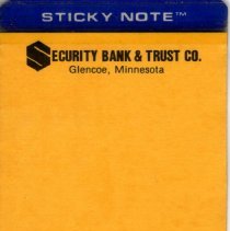 Novelty notepad-Security Bank & Trust Co, Glencoe, MN