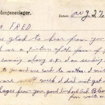 German POW message, 1944