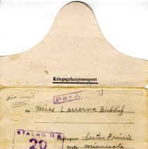 German POW message, 1944-reverse