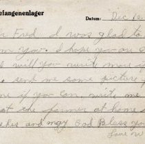 German POW message, 1944