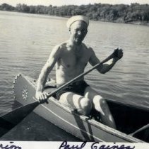 Paul Gaines in canoe