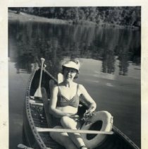 Eunice Gaines in canoe