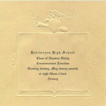 H.H.S. Commencement Exercises announcement, 1930, Martin Luedtke