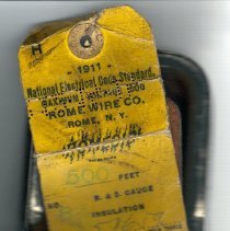 Malcolm Ingerson's purse & tag, 1915