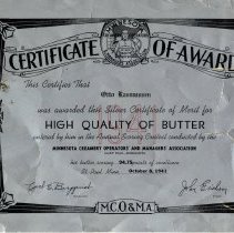 Butter making award, 1941