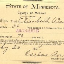 Certificate of achievement - Elisabeth Weinbeck