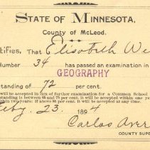 Certificate of achievement - Elisabeth Weinbeck