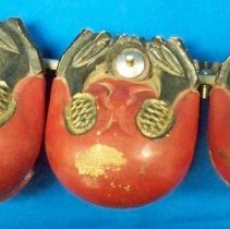 Three wooden temple blocks