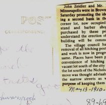 Pollock Avenue, Brownton MN c.1910 -reverse with clipping