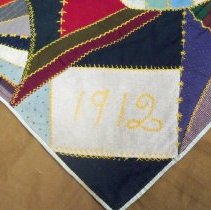 Crazy quilt & backing, 1912