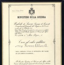 Cross of Military Valor certificate, 1945