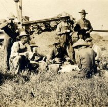 Threshing coffee break