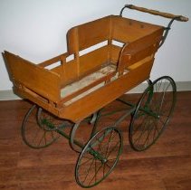 Tall wooden baby carriage