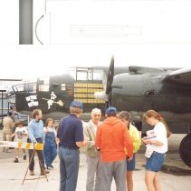 B-25 Mitchell bomber,Hutchinson Airport Air Show,Stan Ewald facing camera