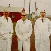 Albert Gruenhagen Sr., unidentified man, Dewey Klaustermeier