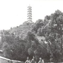 Marines on bicycles Needle Pagoda, Peking, China, 1916