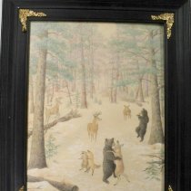 Pastel drawing of forest creatures by Nellie Pendergast