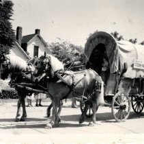Covered wagon & horses