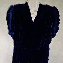 Blue velvet dress