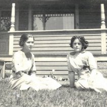 Two girls on the lawn