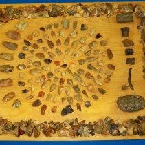 Collection of small scrapers, knives and arrowheads