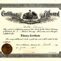 Library Award, School District #4-Milton Schwarze