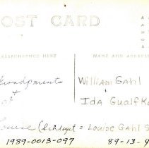 Louise Schlagel & her grandparents-reverse