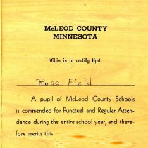 McLeod County school award, 1947