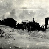 Steam locomotive in snow