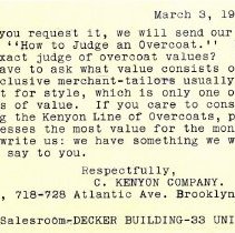 Kenyon Line of Overcoats