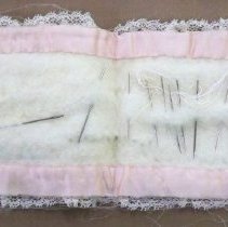 Pink satin needleholder