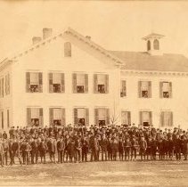 Stevens Seminary Bldg & students