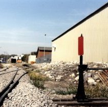 Dakota Railroad tracks with a track switch