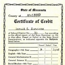 State of Minnesota, County of McLeod, School District 30-Gerald Karstens