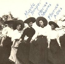 Women wearing hats, with poetry