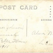 Governor Johnson's Funeral, St. Peter, Minn 1909 (not 1911), reverse