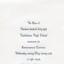 1948 HHS graduation announcement