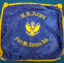 Blue satin pillow cover