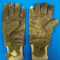 Green suede leather firefighter gloves