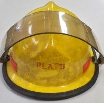 Yellow firefighter helmet