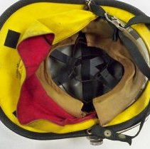 Yellow firefighter helmet