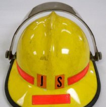 Yellow firefighter helmet